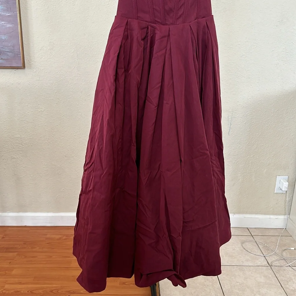 HOUSE OF CB 'Lady'‎ Wine Strapless Midi Dress NWOT SIZE L D-DD - Picture 10 of 14